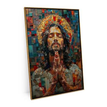 Imagem de Quadro Ladrilhos 3d Jesus 120x80 Cm Para Sala E Escritório  - Bimper Q