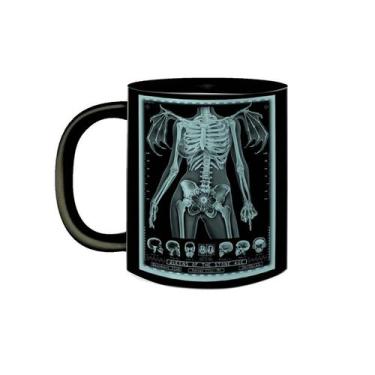 Imagem de Caneca Porcelana Preta Banda Queens Of The Stone Age Raio X - VilelaGG