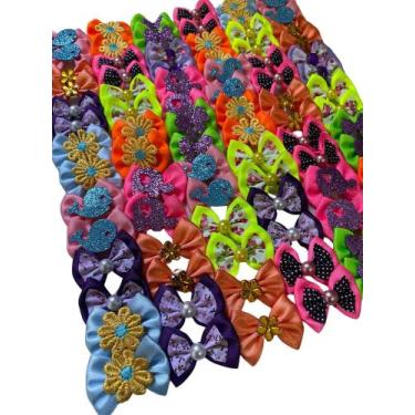 Imagem de Kit 50 Lacinhos Pet Mix Variados Para Pet Cães e Gatos - Sv laços 
