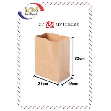 Imagem de Saco SOS delivery liso kraft - tam G - c/100 unid - embalagem delivery