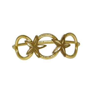 Imagem de Anel Em Ouro 18k 750 2 Estrelas Coleção, 16