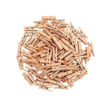 Imagem de Mini Prendedor Pregador Madeira 3,5cm C/48 Natural - REAL
