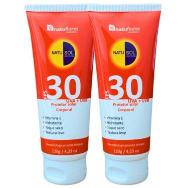 Imagem de PROTETOR SOLAR CORPORAL FPS 30 NATUSOL 120g NATUFLORES Kit 2un