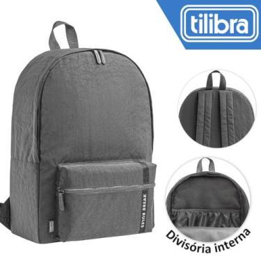 Imagem de Mochila Juvenil Escolar Tilibra Resistente Académie Young, Cinza