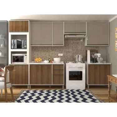 Imagem de Cozinha 7 Pçs Armários/Balcões Patina C/Avelã E Mocca Laca - KIT