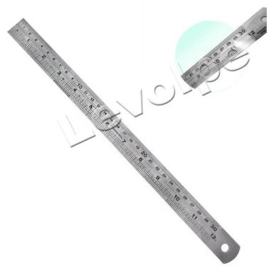 Imagem de Régua Aço Inox 30 Cm 12 Pol. Patchwork Artesanato Scrapbook - Levolpe