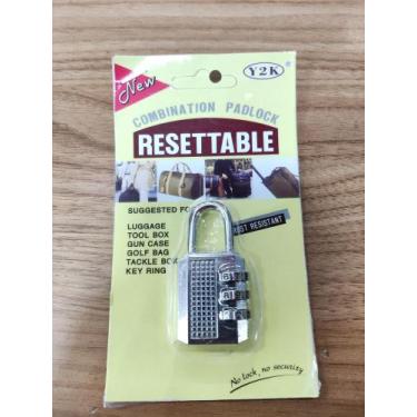 Imagem de Cadeado senha Segredo Para malas Armários Corrente Cromado - New