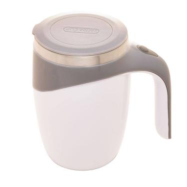 Imagem de Caneca Mixer de Aço Inox com Tampa Branca 440ml 2899 - Lyor