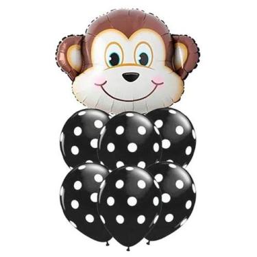 Imagem de Kit Buquê Balões Macaco - 7 Itens - Extra Festas
