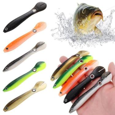 Imagem de Kit 5 Un Iscas Artificiais Silicone Jig Soft Dourado Traira - cmik
