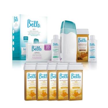 Imagem de Kit para Depilação Roll on + 5 Refil Cera Mel - Depil Bella