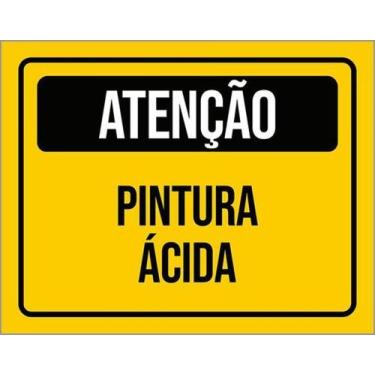 Imagem de Kit 3 Placas De Atenção Pintura Ácida 36X46 - Sinalizo