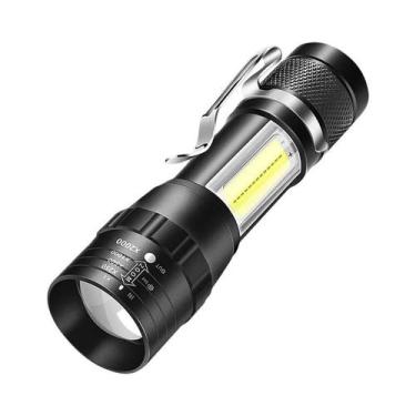 Imagem de Lanterna LED Recarregável T6 COB Portátil - Zoom 3 Modos - À Prova D'Á