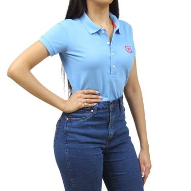 Imagem de Camisa Gola Polo Feminina Azul Claro TXC 37076