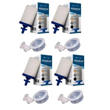 Imagem de Kit 04 Vela Para Filtro Barro Alcalina Tripla Ação + 04 Boia - Oasis