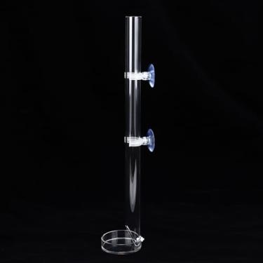 Imagem de Tubo Alimentador de Camarão de Aquário Transparente Acrílico Resistente Com Bandeja para Acessório de Tanque de Peixes (Comprimento do tubo 32cm)