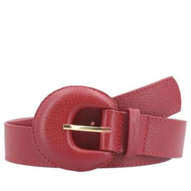 Imagem de Cinto de Couro Casual Raquel Bauarte, P, Vermelho