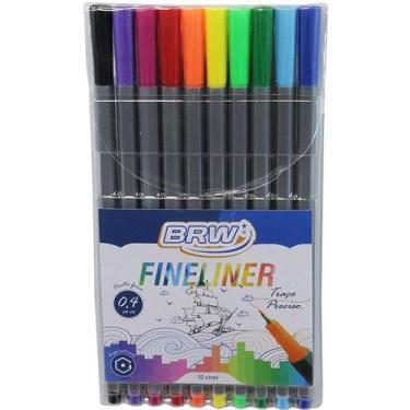 Imagem de Caneta com ponta porosa fineliner 0.4mm 10 cores brw