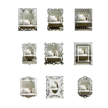 Imagem de Kit Mini Espelhos Decorativos venezianos Pegui Foggia 9 pçs - CREATUS,