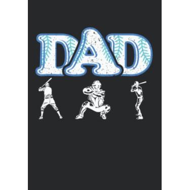 Imagem de Notizbuch A5 kariert mit Softcover Design: Baseball Dad Pitcher Catcher Baseball Vater: 120 karierte DIN A5 Seiten