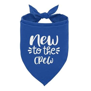 Imagem de Bandana New to The Crew Dog – azul, engraçado, lindo cachecol triangular para cães pequenos, médios e grandes - acessórios para animais de estimação, presente para amantes de cães (D60)