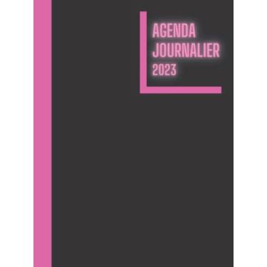 Imagem de Agenda Journalier 2023: Format A4-1 jour par page avec heure 365 jours de janvier à décembre - planificateur professionnel journalier français - ... souple rose, Organiseur Quotidien, Agenda XXL