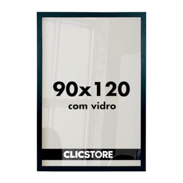 Imagem de Moldura Quadro 90x120 Decoração Criativa Parede Sala Quarto Escritório Arte Foto Imagem Painel Gravura Pôster com Vidro (Preto)
