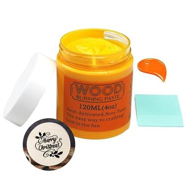 Imagem de DGAGA pasta para queima de madeira gel para queima de madeira para pistola de calor pasta ativada por calor para artesanato pasta de giz para queima de madeira marcador de gravação estêncil