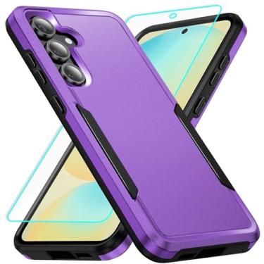 Imagem de Capa para Samsung Galaxy S24 FE com proteção de tela: Capa protetora resistente à prova de choque e à prova de arranhões para Samsung Samsumg Galaxy S24 FE-Roxo