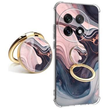 Imagem de CLATUK Capa para oneplus 13 mármore fina, antiqueda, à prova de choque, macia, à prova de choque, transparente, capas protetoras de telefone 16,82 polegadas (noite com suporte)