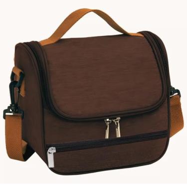 Imagem de Bolsa Térmica Grande com Alça Ajustável, Lancheira Fitness, Ideal para Marmitas Lanches Frutas Bebidas, para Levar no Trabalho Passeio Academia Escola Faculdade, Qualidade Premium (Marrom)