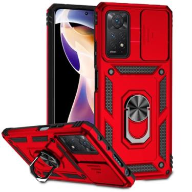Imagem de Tothedu Capa para Redmi Note 11 Pro+ 5G/Redmi Note 11 Pro Plus 5G com capa deslizante para câmera, anel giratório de 360° integrado com suporte magnético à prova de choque para Xiaomi Redmi Note 11