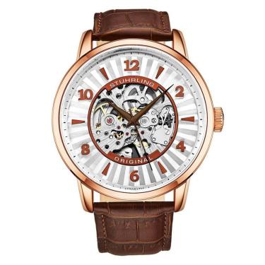 Imagem de Relógio Masculino Stuhrling Esqueleto 3973 Automático 48mm, Cobre