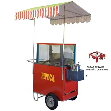 Imagem de Carrinho de pipoca  dupla abertura lateral e rodas pneumática Mod 4225