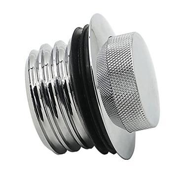 Imagem de Tampa de combustível para tanque de combustível tampa pop-up de descarga de gás para Touring Sportster XL 883 1200 48 72 Street Bob CNC Tampa de óleo de alumínio (cromada)