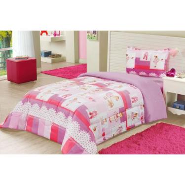 Imagem de Edredom Infantil Kids Ballet Menina Dupla Face Avulso Estampado Rosa e