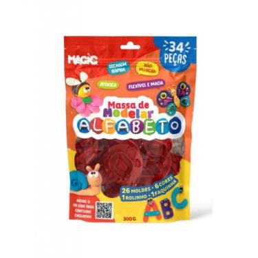 Imagem de Massa modelar 34 peças - alfabeto - 300g - Magic Kids