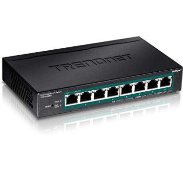 Imagem de Interruptor de 8 portas Gigabit EdgeSmart PoE+ da Trendnet, 8 portas Gigabit PoE+, interruptor de mesa, 64 W PoE Power Budget, interruptor PoE+ gerenciado, montagem na parede, interruptor de desktop Ethernet, proteção vitalícia, TPE-TG82ES