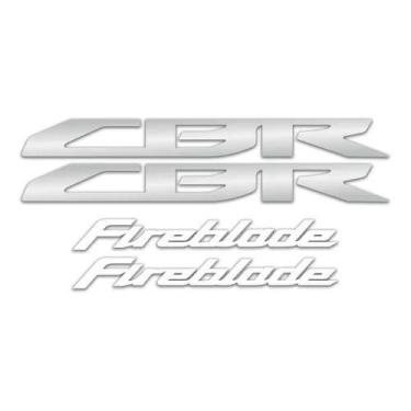Imagem de Kit Adesivos Honda Cbr Fireblade Carenagem Branco E Cromado - Resitank