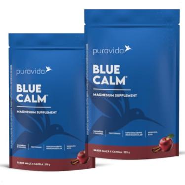 Imagem de Kit Suplemento de Magnésio Blue Calm Puravida 2 unidades de 175g Maçã e Canela