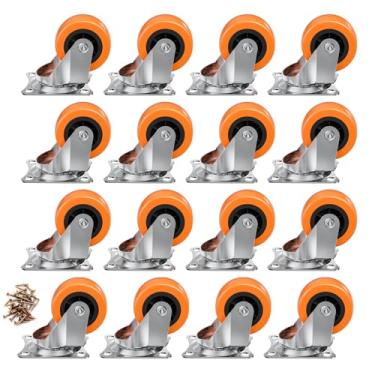 Imagem de ASHGOOB Rodízios De 1,5 Polegada, Rodas Giratórias/Conjunto De 16 Rodízios, Rodízios Universais Giratórios De 360° Para Caixa De Armazenamento/Móveis Pequenos/Eletrodomésticos De Cozinha, Rodízios D