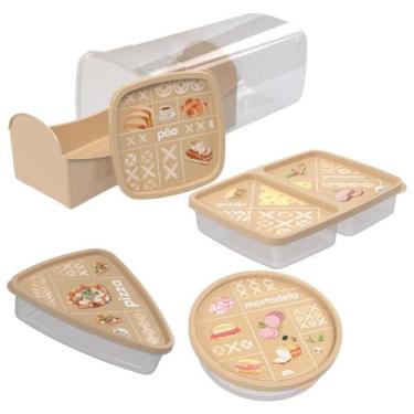 Imagem de Kit porta frios, porta mortadela, porta pizza e porta pão de forma Pla