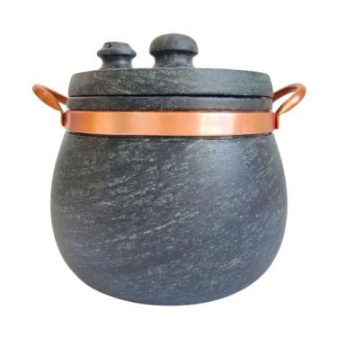 Imagem de Panela de Pressão Pedra Sabão 4 Lts Antiaderente Alça de Cobre - Ô Bic
