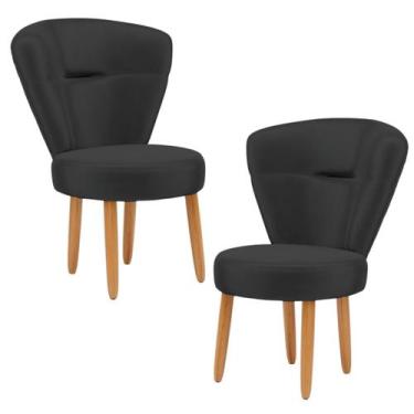 Imagem de Jogo 2 Cadeiras Decorativa para Recepção Maquiagem Sala de Jantar Conf