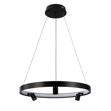 Imagem de Pendente Lilla Redondo Alumínio Preto 60cm Led 48W 3000K