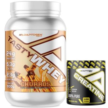 Imagem de Tasty Whey 3W Sabor Churros 900g + Creatina 300g - Adaptogen Science
