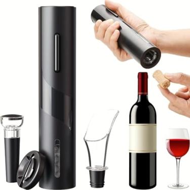 Imagem de Kit Abridor de Vinho Elétrico 4 em 1: Saca-Rolhas Automático, Cortador de Lacre, Abertura Rápida e Fácil! Ideal para Presente, Amantes de Vinho e Degustação Profissional.