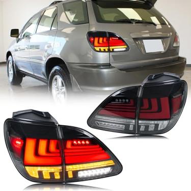 Imagem de glistuning Conjunto de luzes traseiras de LED compatível com Lexus RX300 1999-2002 Animação de inicialização sequencial sequencial acessório de lâmpadas traseiras transparentes