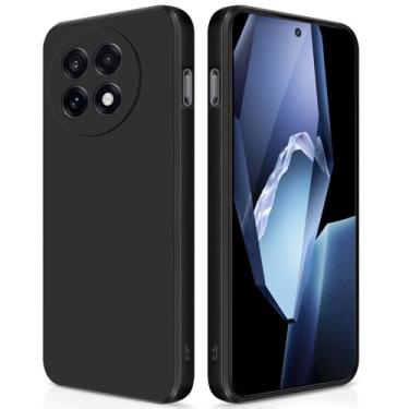 Imagem de GiiYoon Capa para OnePlus 13R, capa protetora de corpo inteiro com toque suave e sedoso, case à prova de choque com forro em microfibra - Preto