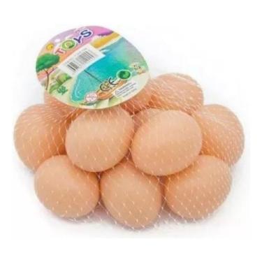 Imagem de Kit 12 Ovos Falsos Para Indez Da Galinha e Enfeite Cozinha 12 ovos - C